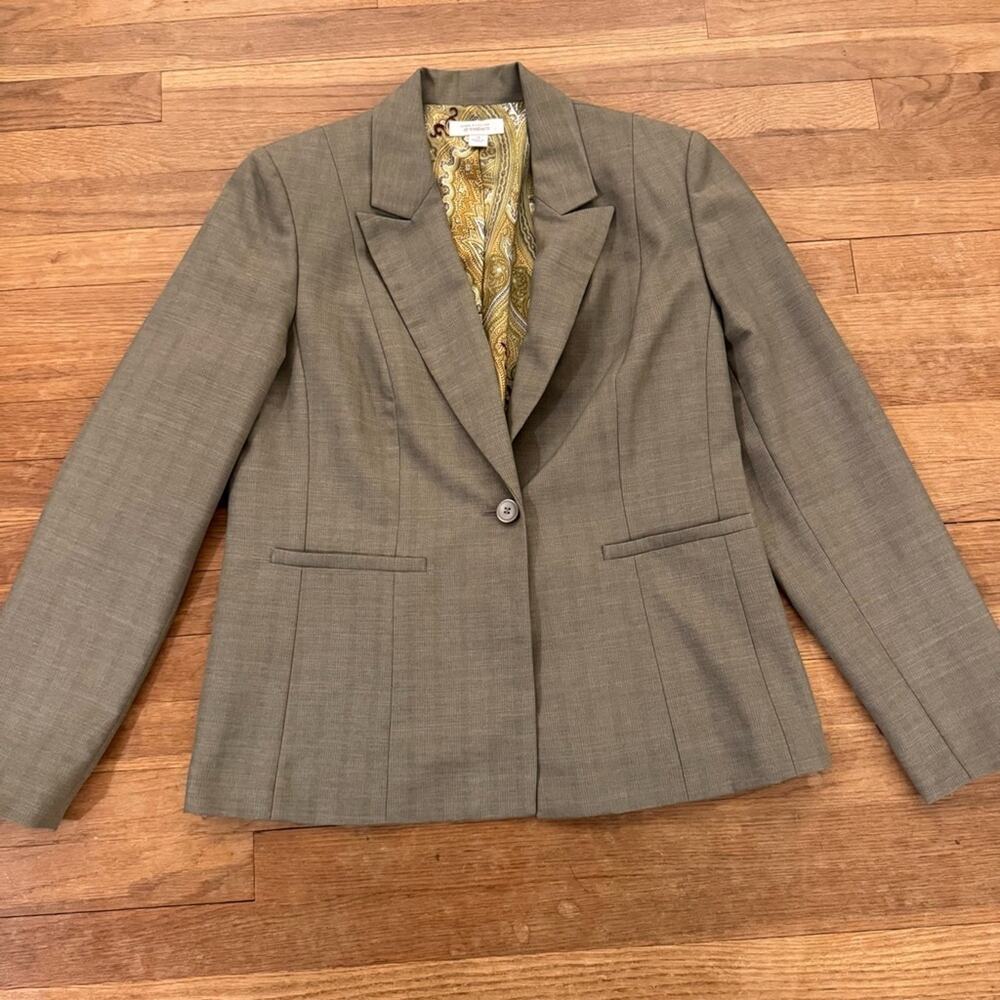 Dress Barn gray one button blazer jacket size 14
 b36